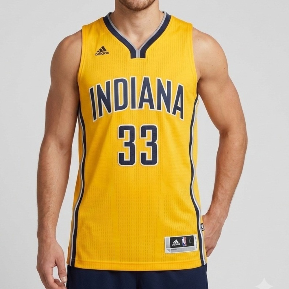 Adidas Indiana Pacers Myles Turner 33 Swingman Jersey Mens Large Yellow NBA